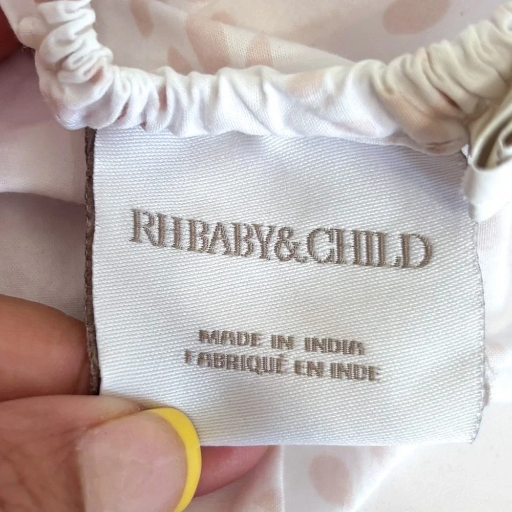 Restoration Hardware Baby & Child Leaf Fitted Crib Sheet White Cotton Nursery